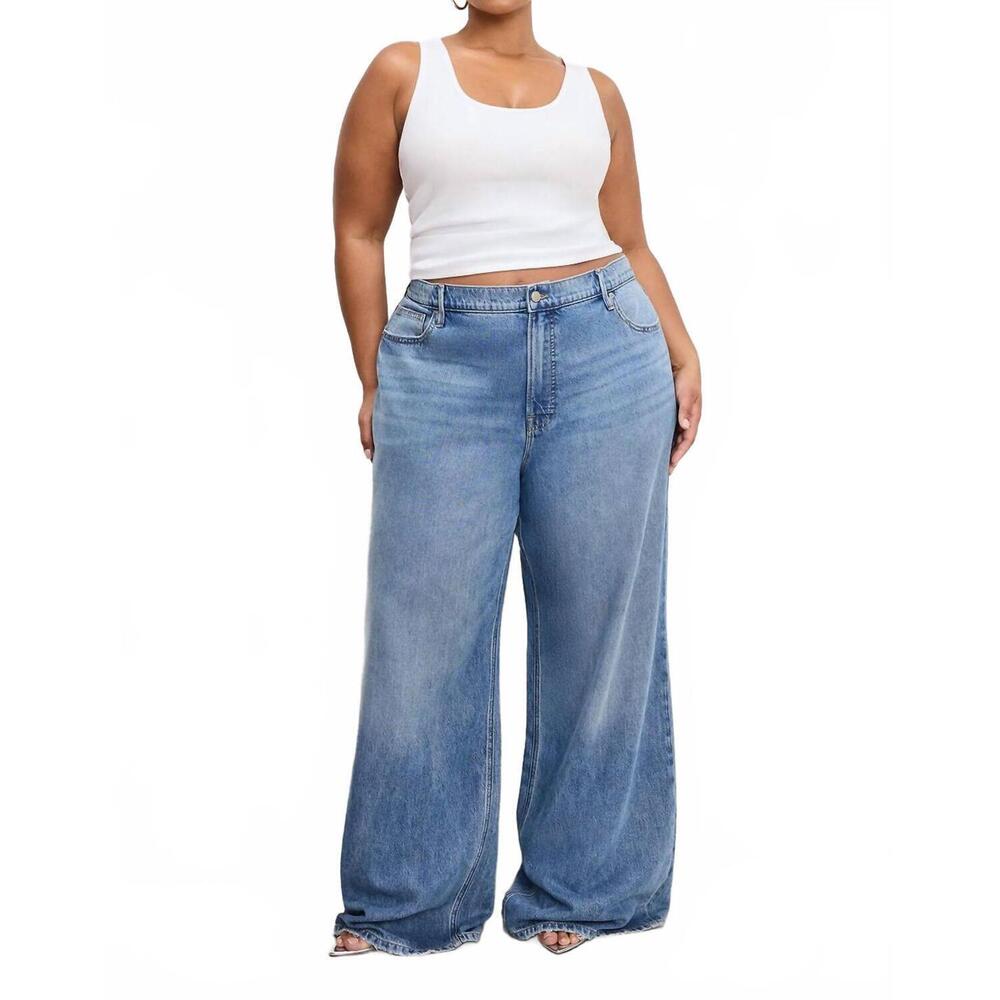 NEW GOOD AMERICAN weightless good standard ease jeans in indigo961 - Picture 4 of 6